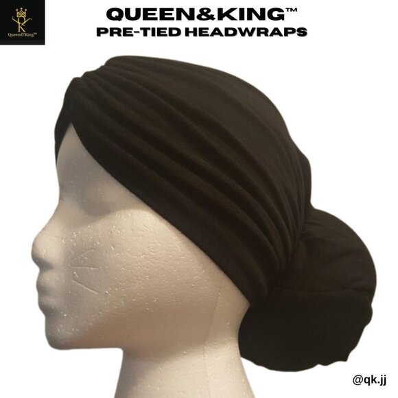 Pre-tied Headwrap (Black) main image 4